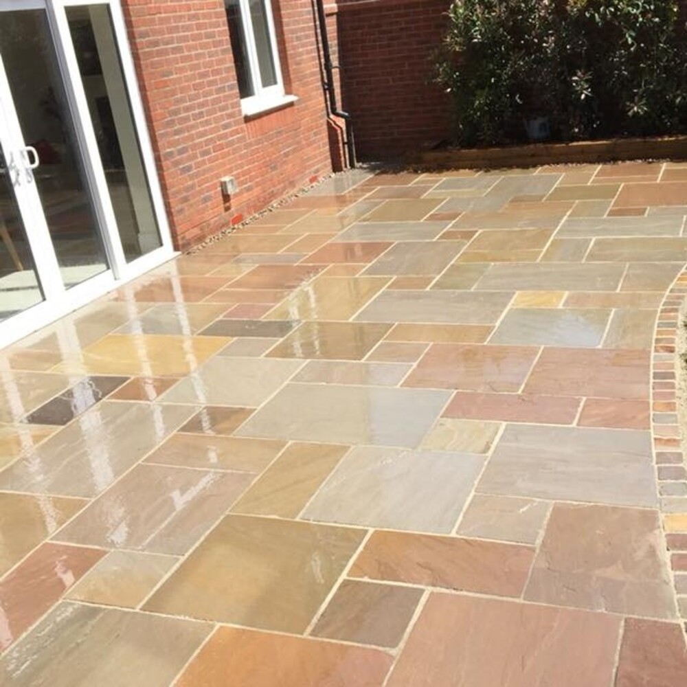 Autum Brown Indian Sandstone - Mixed Size Patio Pack - Primethorpe Paving - Iscapes Landscapes